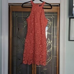 Lulu's coral orange mini dress